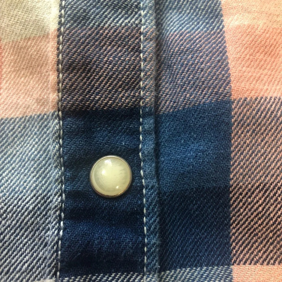 Tommy Hilfiger Pearl Snap Roll Tab Flannel Shirt Large - Picture 6 of 8